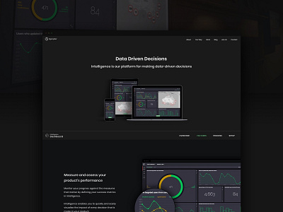 Dark theme UI design for microsite dark theme dark ui dashboard data design desktop hero image microsite web design