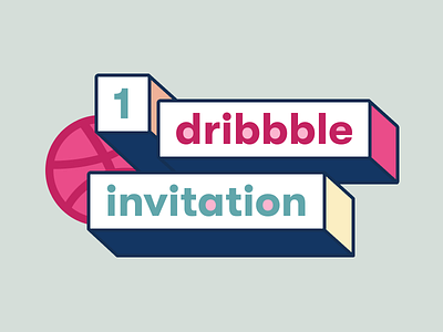 1 Dribbble invite ball dribbble invitation invite pastel colors shot ui