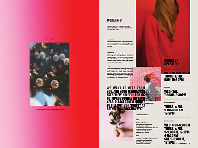 Creativity Conf. Layout blur gradient layout newspaper newsprint red rose spread typography