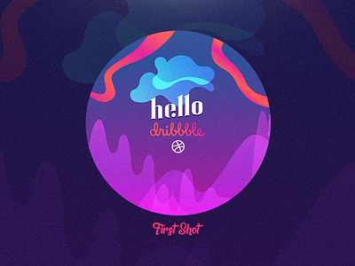 Hello Dribbble! art design dribbble first glow graphics hello shot