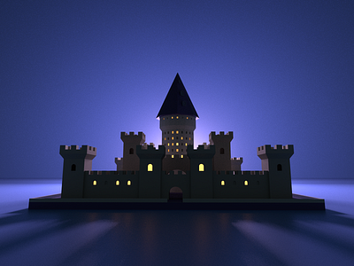 3D Castle 3d 3d art architecture blender castle cinema 4d cinema4d cinemagraph graphicdesign lights