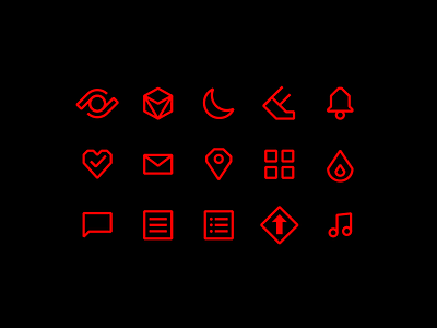 Icon Suite (Selects) angular black icon icons minimal monolinear red retro