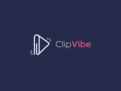 ClipVibe logo clip edit illustrator logo play premiere vibe video