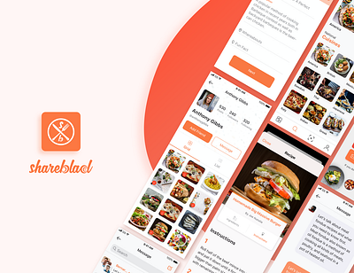 Shareblad App app architecture blad design food ios ios app share sketch social ui ux