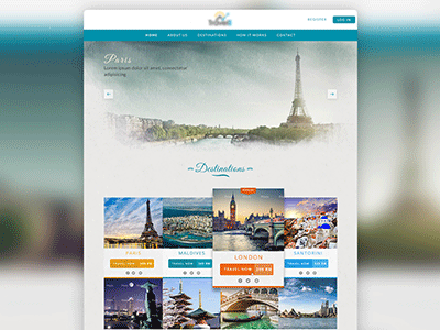 Travel website design destinations travel trip web website