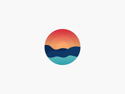 Sunset 🌆 — Logo identity illustration logo logotype sun sunset water
