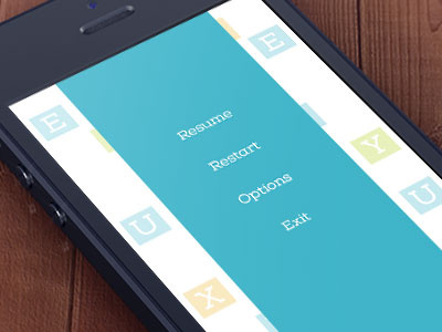 Word Game for iOS app design flat interactive iphone serif