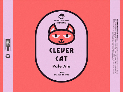 "Clever Cat Pale Ale" Beer Can Design