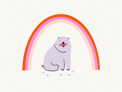 Happy Bear animal animal illustration bear illustration bright colorful fun hand drawn illustration rainbow whimisical