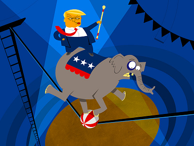 The Greatest Show On Earth cartoon circus illustration political trump