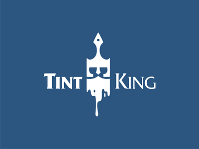 Tint King logo art design beard brush crown ink interior king head logo paint tint wise king