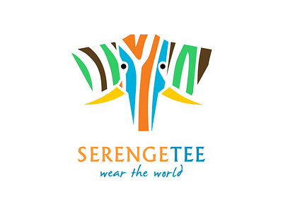 Serengetee logo animal logo branding elephant logo non profit company serengetee tshirt brand zebra pattern
