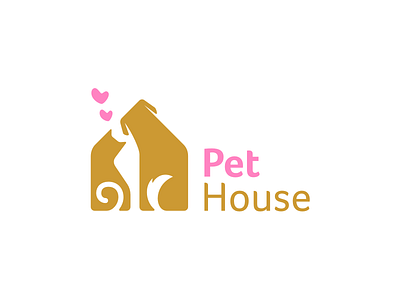 Pet House / Homeward Bound Animal Rescue - (SOLD) branding cat dog hearts house logo pet pet care pet lovers veterinary