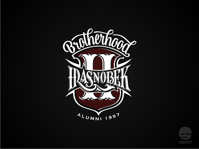 Brotherhood Kebonsari II alumni badge branding emblem font design hand lettering logo design retro tshirt design typography vintage