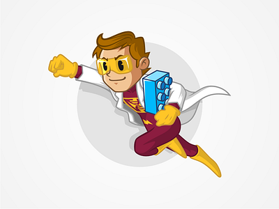 Biomanlab - male character branding character design identity laboratorium logo mascot scientist super hero super scientist