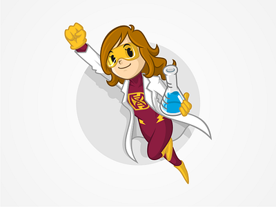 Biomanlab - female character branding character design identity laboratorium logo mascot scientist super hero super scientist