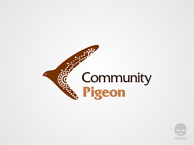Community Pigeon aborigin animal bird boomerang branding identity logo logomark pigeon tribal pattern