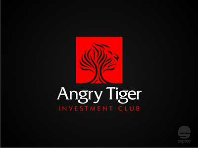 Angry Tiger logo angry branding identity investment logo logomark negative space tiger tree