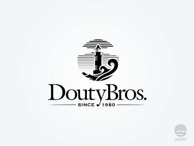 DoutyBros Inc. logo design branding food logo icon identity light house logo design logomark retro sea seafood vintage