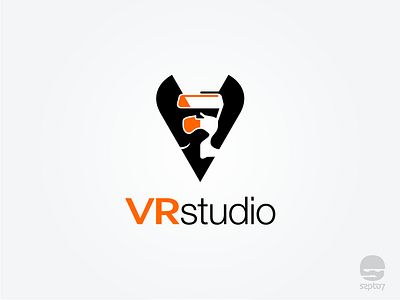 Vr Studio - Ready made logo for sale branding cardboard communications game apps goggle identity logo logotype negative space technology virtual reality