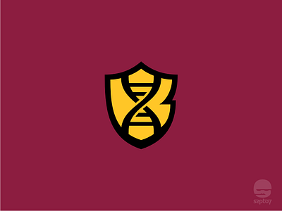 Bioman Lab - badge logo badge branding dna emblem identity logo logomark pictogram science scientist shield