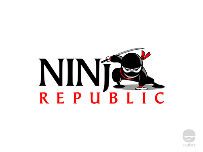 Ninja Republic logo branding character design identity logo design logomark mascot ninja pictogram r
