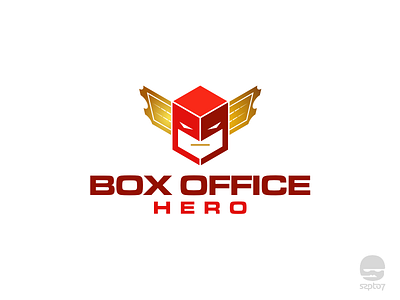 Box Office Hero Logo 99designs branding character design entertainment geometric identity isometric logo design logomark super hero ticketing
