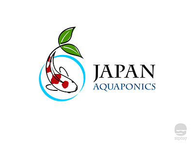Japan Aquaponics Logo 99designs aquaponics branding fish identity japan koi leaves logo design logomark pictogram