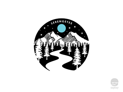Serengetee - Yosemite adventure apparel branding hand drawing illustration mountains nature outdoors pine tree serengetee travelling tshirt design