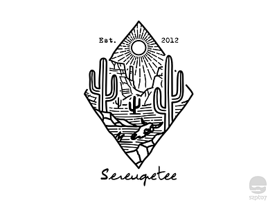 Serengetee - Mojave adventure apparel branding cactus desert doodle hand drawing illustration line art southwest travelling tshirt design