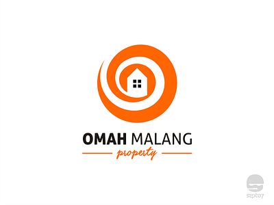 Omah Malang Property logo branding home house icon identity logo logo design logomark property real estate spiral