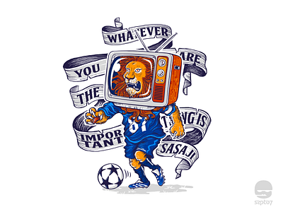 Arema Tv character design design football football club illustration lion mascot sport club television tshirt design