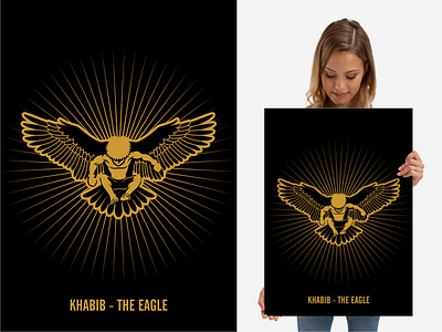 Khabib The Eagle character design dagestan design eagle flying bird illustration khabib mixed martial arts mma poster russian sport ufc vector