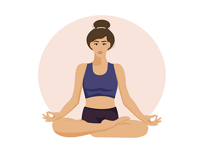 Girl in lotus position Faceless style animation branding faceless girl in lotus position graphic design illustration joga keep balans logo lotus motion graphics tome to yoga yoga pose