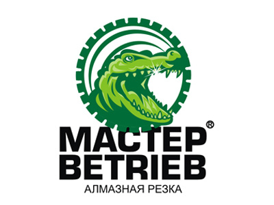 LOGO • DIAMOND CUTTING • MASTER BETRIEB LLC. logo logotype master betrieb green alligator crocodile cutting diamond icon