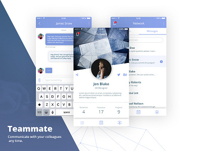 Teammate calendar interface mobile network ui user interface ux