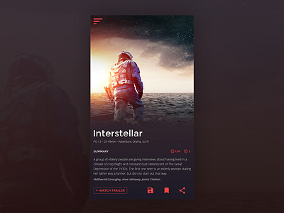 UI Movie Card css interface mobile movie movie card network sass ui user interface ux web design