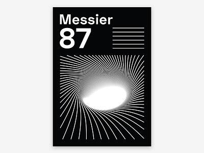 Messier 87 black hole galaxy graphic design messier 87 poster poster design shapes typography universe