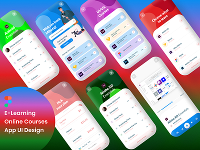 E-Learning Online Courses App UI Design For Figma