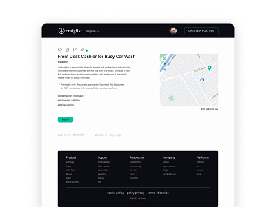 Craigslist search result detail page (improved) design ui ux web