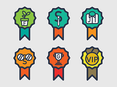 Badge and icon design design illustrator