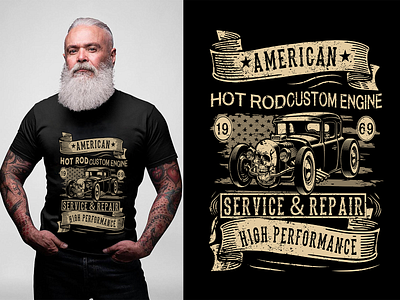 American Hot Rod Design american hot rod design branding design graphic design illustration logo summer t shirt design typography vector