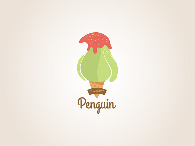 Ice cream shop logo branding ice cream icon illustration logo penguin