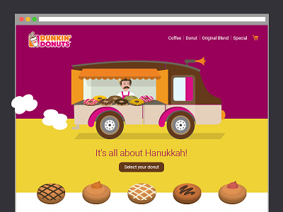 Daily UI 003 - Landing Page dailyui dailyui003 donut hanukkah landing landingpage page uidesign