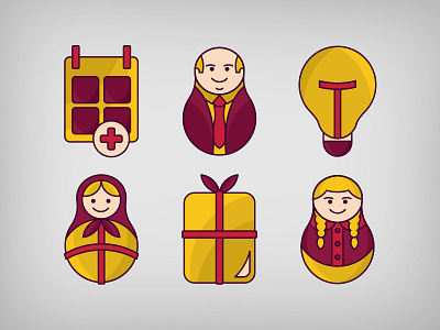 Gift app icons app babushka calendar faces gift icon icons idea illustration ui