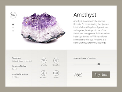 Daily UI 012- E-Commerce Shop 012 amethyst buy dailyui dailyui012 ecommerce purple shop stone ui ux