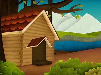 Heidi alps app book game heidi house hut illustration mountains story village