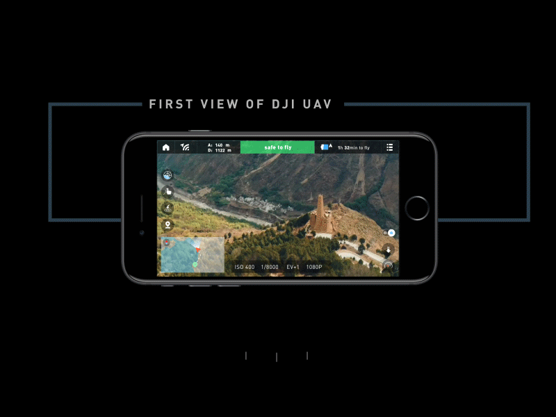 First view of DJI UAV animate app ui