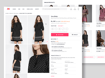 Redesigned Product Page for Myntra