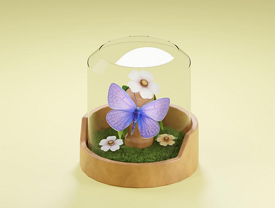 My Butterfly Terrarium 3d blender butterfly glasscase graphic design render